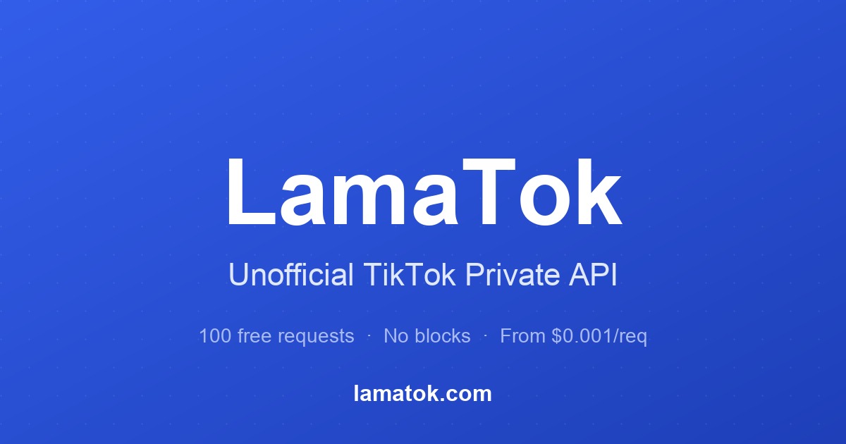7 Best TikTok Scraper APIs in 2026: Pricing, Speed, Code | LamaTok
